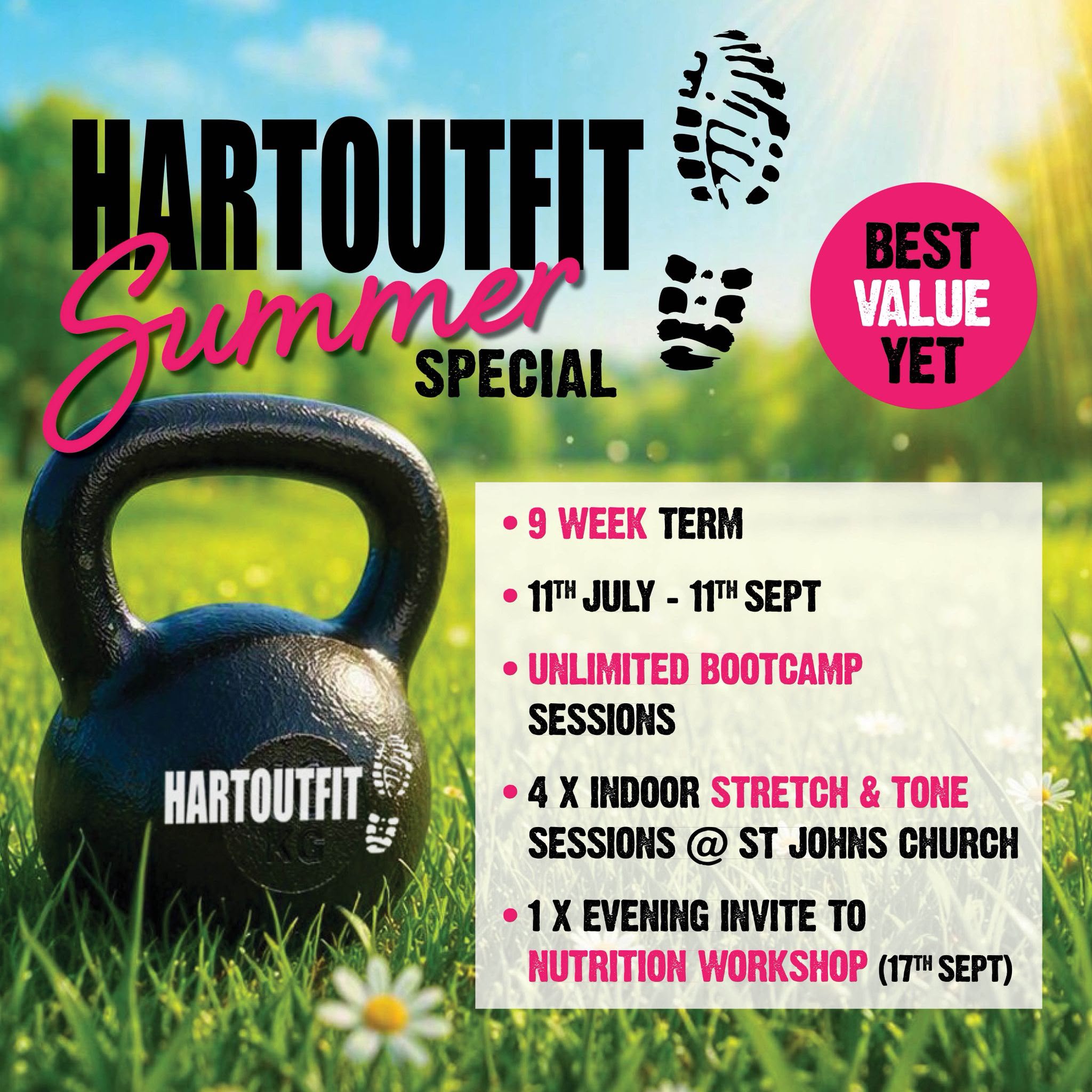 HartOutfit Summer Special 2026 — 9 week term, unlimited bootcamp sessions, 11th July to 11th September
